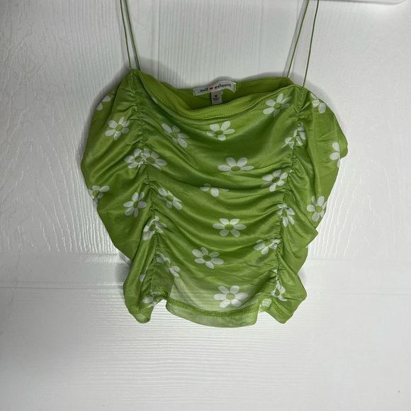 Green flowered crop top - Picture 2 of 2